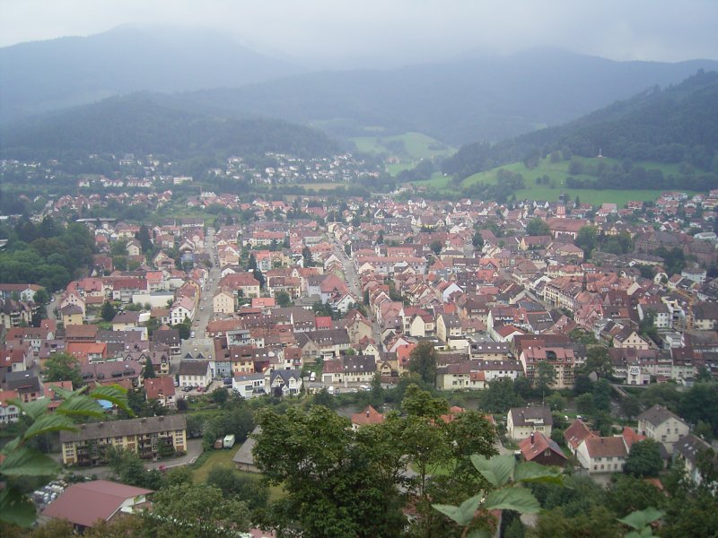 Blick nach Waldkirch an einem trüben Tag im August 2005